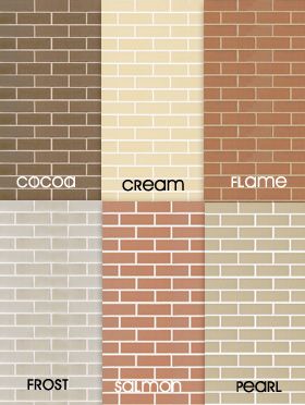 the different colors of brick are shown in this color scheme, including brown, cream, and white