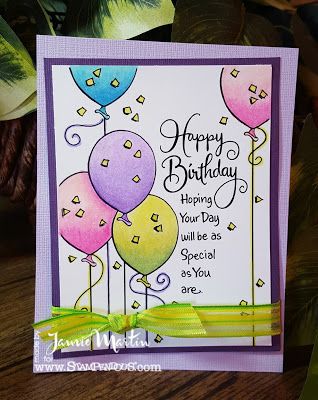 a happy birthday card with balloons on it