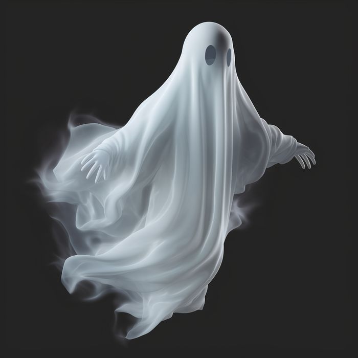 a ghostly ghost flying through the air