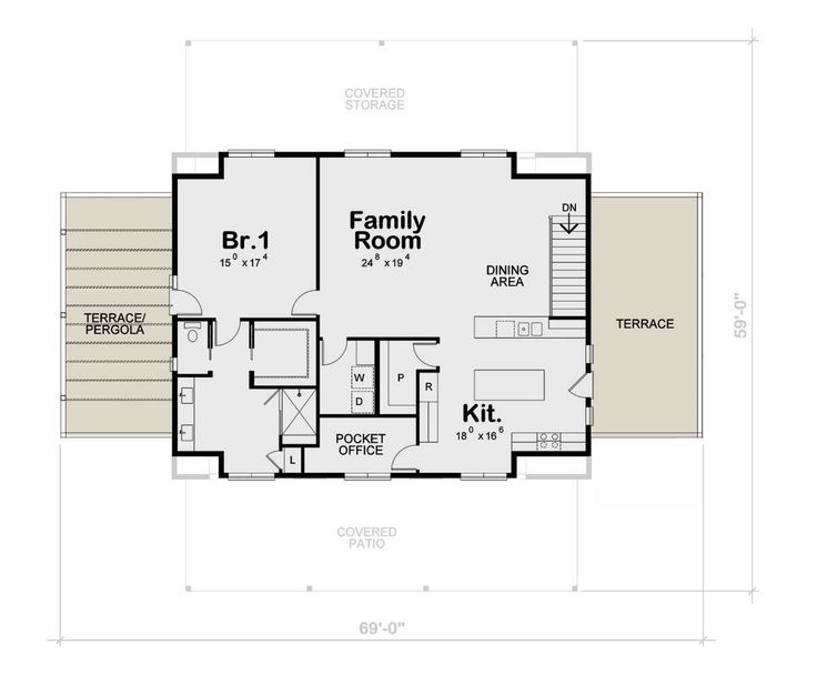 the first floor plan for a home