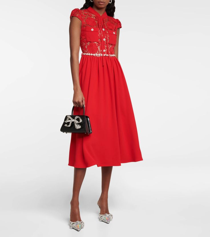 Chic A-line Midi Dress For Wedding Guest, Luxury A-line Midi Dress For Party, Embellished Short Sleeve Midi Dress For Evening, Embellished Midi-length Feminine Dress, Spring Embellished A-line Midi Dress, Elegant Short Sleeve Embellished Midi Dress, Embellished Midi Length Dresses For Wedding Guests, Embellished Midi-length Maxi Dress For Gala, Feminine A-line Midi Dress For Evening