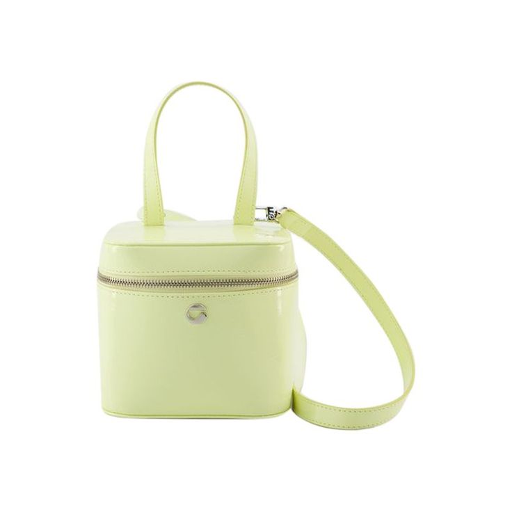 Handle: 7 Cm. Worn Crossbody - One Adjustable Shoulder Strap. Material : Synthetic Leather. Lining: Synthetic. Colour : Jaune - Light Yellow. Closure : Side Zip. Interior: No Inner Pockets. Green Box Bag With Detachable Handle For On-the-go, Green Box Bag With Detachable Handle For Travel, Modern Green Box Bag With Removable Pouch, Green Rectangular Bucket Bag For Evening, Formal Green Bucket Bag With Removable Pouch, Green Rectangular Evening Bucket Bag, Green Box Bag With Detachable Strap Pouch, Green Pouch Box Bag With Detachable Strap, Green Top Handle Bucket Bag For Formal Occasions