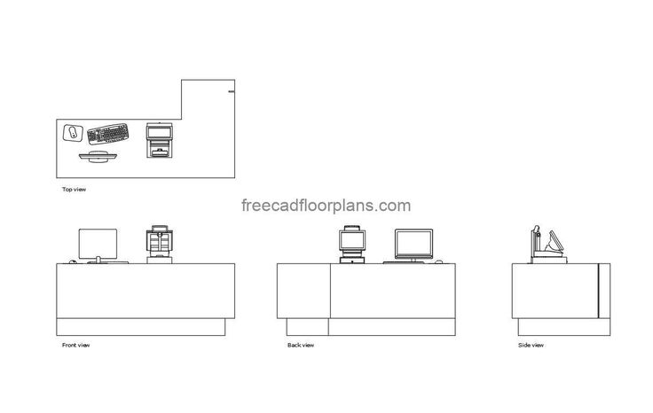 the diagram shows different types of electronic devices and their locations in each area, including an office desk