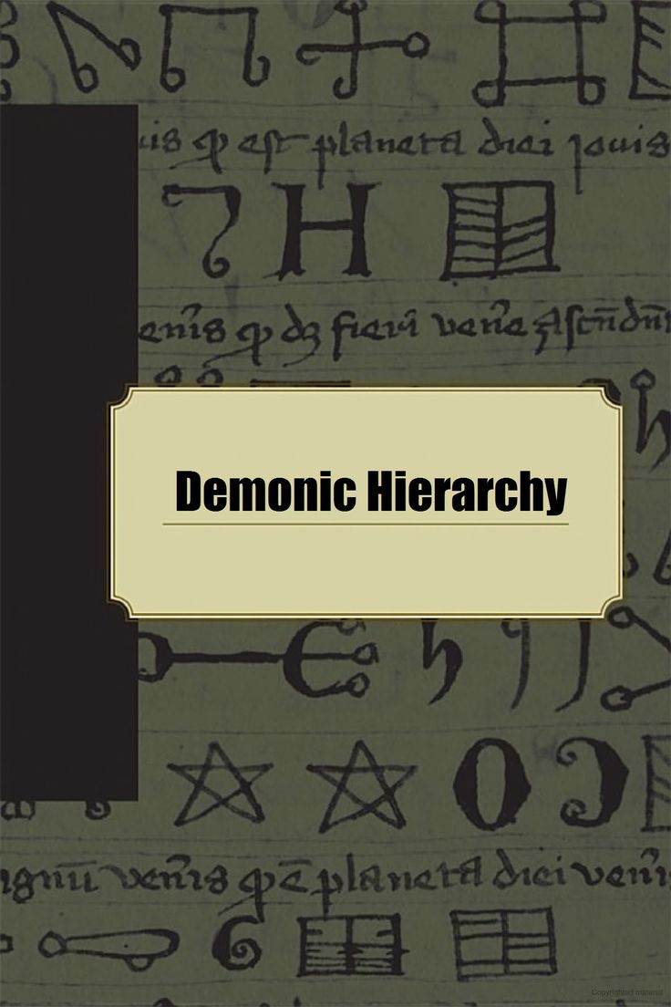 a book cover with the title demonic hierachy written in cursive writing