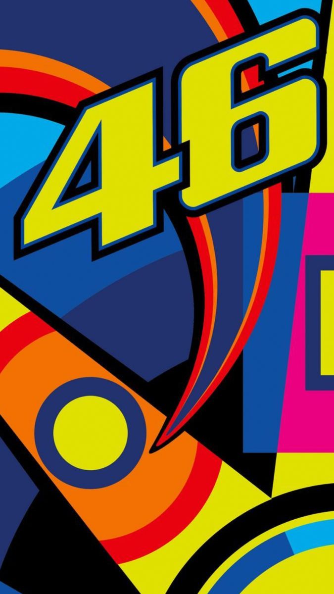 an abstract poster with the number 46 on it