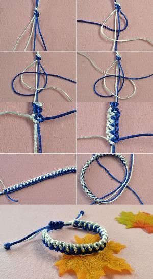 the instructions for how to make a macrame bracelet with beads and leaf charms