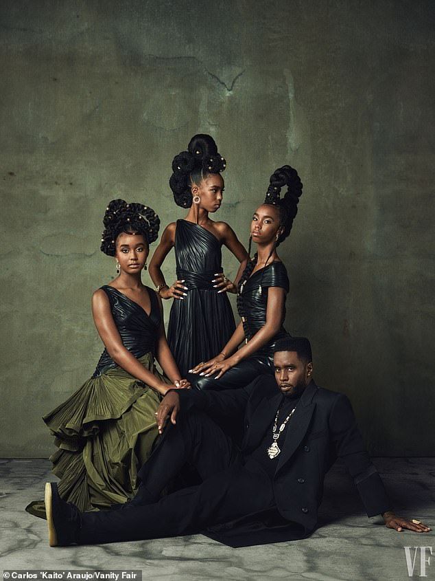 the cover of vanity fair featuring three women in evening dresses