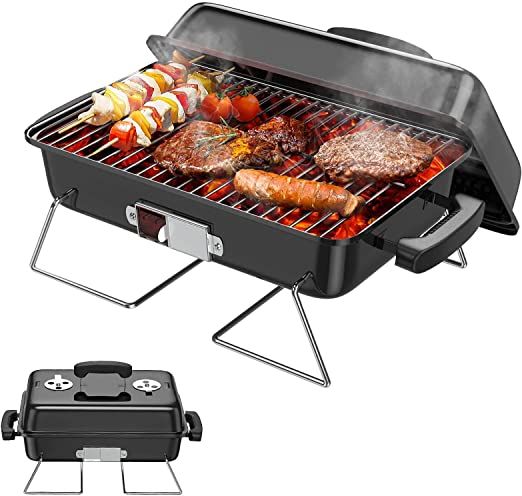 an image of a bbq grill with food cooking on it