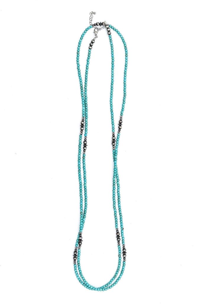 Ultra long turquoise beaded wrap necklace by West & Co. Wear long, create a choker, or layer with your favorite necklaces. 70” Long with 3” Extender Nickel, Chrome, and Lead Free Wrap Necklace, Wrap Necklaces, Beaded Wraps, Green Turquoise, Turquoise Beads, Turquoise Necklace, Choker, Beaded Necklace, Texas