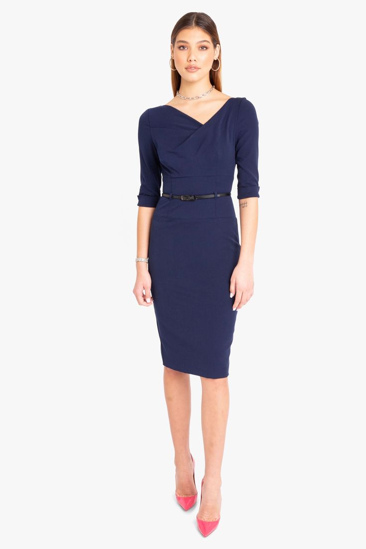 Classic Jackie O Sheath Dress | Black Halo Fitted Pencil Skirt Bodycon Dress For Work, Elegant Stretch Bodycon Dress For Office Wear, Elegant Elastane Bodycon Dress, Formal Fitted Elastane Bodycon Dress, Fitted Elastane Bodycon Dress For Formal Occasions, Fitted Ruched Midi Dress For Work, Fitted Bodycon Dress With Pencil Skirt For Formal Occasions, Fitted Bodycon Dress With Pencil Skirt For Formal Events, Fitted Pencil Skirt Bodycon Dress For Formal Occasions