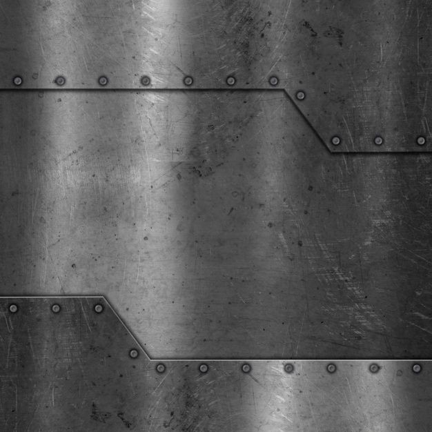 metal background with rivets and holes in the middle