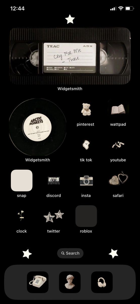 an iphone screen with various items on it