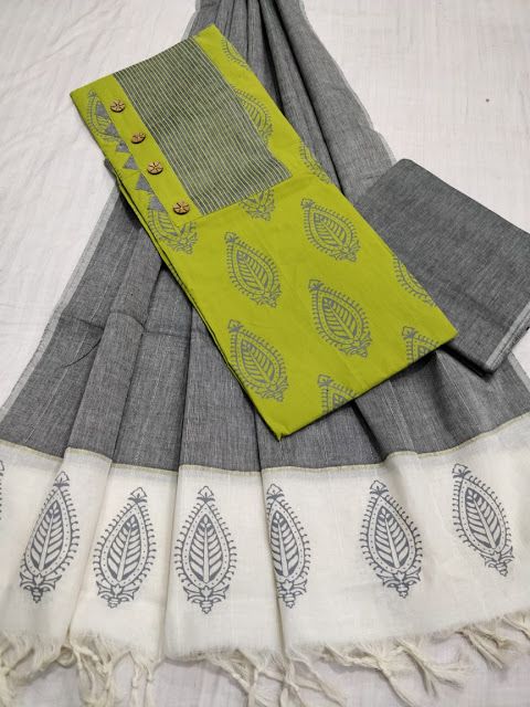 Handloom cotton dress materials | ElegantFahionWear Lehenga Designs Latest, Pure Cotton Dress Materials, Bridal Hair Decorations, Cotton Dress Pattern, Batik Print Dress, Pure Cotton Dress, Indian Block Print Fabric, Churidar Designs, Elegant Fashion Wear