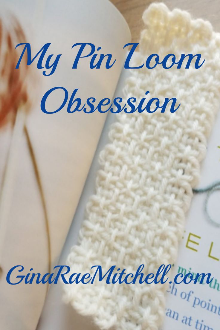 a crocheted bookmark with the title my pin loom obeession