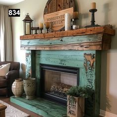 a living room filled with furniture and a fire place