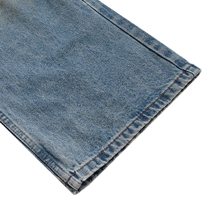 Wide-leg jeans with a sun-bleached effect. Features a gradient wash from blue to sandy tones, with strategically placed knee rips. The worn-in look and frayed hems add vintage appeal. Combines a relaxed silhouette with rugged detailing for an authentic, lived-in style. Live In Style, Rugged Look, Angel Dress, Distressed Denim Jeans, Fish Bone, Jeans For Sale, Womens Maxi Dresses, Distressed Denim, Wide Leg Jeans