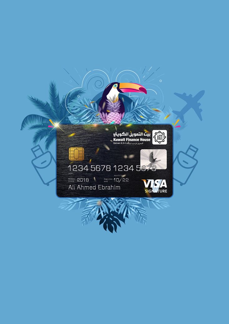 a credit card with an image of a toucan sitting on top of it