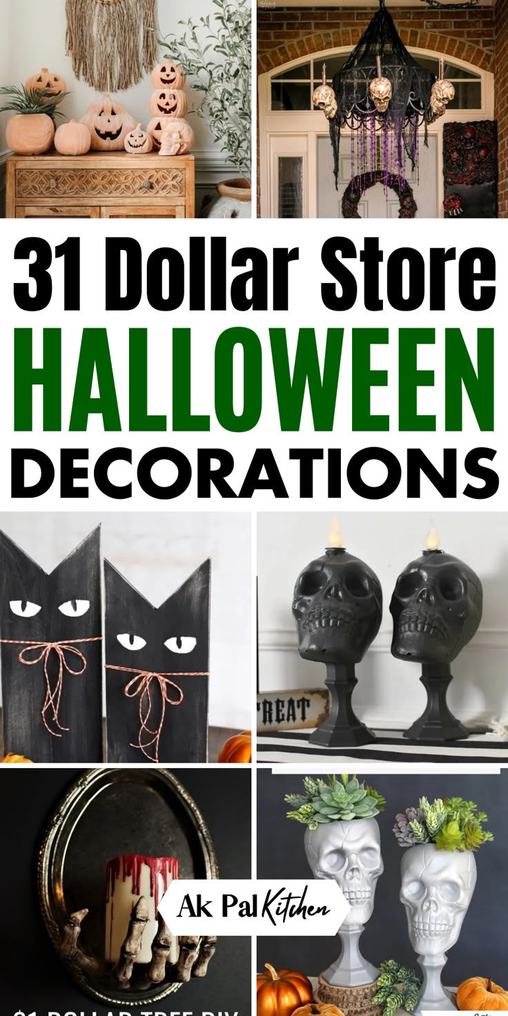 Elevate your Halloween home decorations with our budget-friendly dollar store Halloween decorations. Discover creative, inexpensive Halloween decorating ideas and DIY Halloween crafts that won't break the bank. From DIY Halloween wreaths, table centerpieces, porch signs, and displays to other indoor and outdoor Halloween decorations, you'll find tons of Halloween craft projects for your home. Store Halloween Decorations, Porche Halloween, Dollar Tree Halloween Decor, Dollar Store Halloween Decorations, Halloween Decor Diy, Easy Diy Halloween Decorations, Halloween Decor Ideas, Halloween Fest, Dollar Tree Halloween