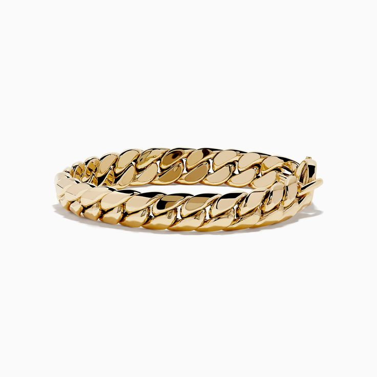 14K Yellow Gold Hollow Curb Chain Bracelet 7.5" Chain Bracelet, Yellow Gold, Yellow, Chain, Gold