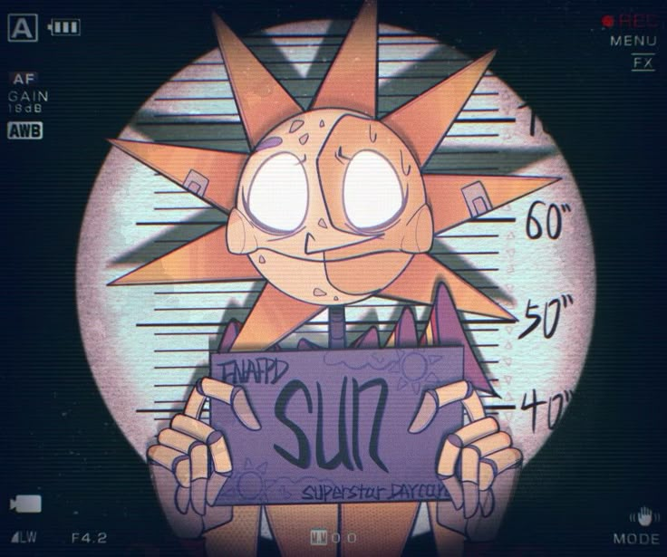 a cartoon character holding a sign that says happy sun