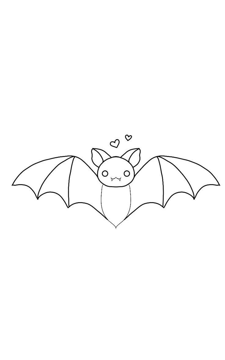 a bat flying through the air with its wings spread out and hearts floating above it