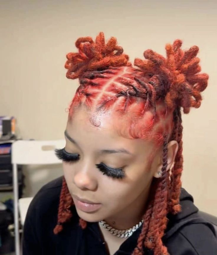 Hairstyle Dreads For Women, Style Starter Locs Black Women, Women Loc Retwist Styles, Loc Styles Female, Halo Style With Locs, Loc Styles For Short Thick Locs, Dread Loc Styles Women, Loc Styles For Back To School, Locs In Cornrows