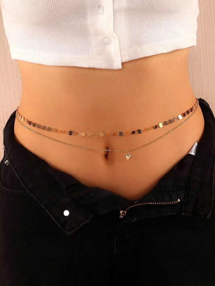 Gold Waist Chain Aesthetic, Jwellery Trending 2023, Waist Chain Ideas, Belly Jewelry Chain, Waist Chain Aesthetic, Diy Waist Chain, Waist Chain Outfit, Waist Necklace, Jóias Body Chains