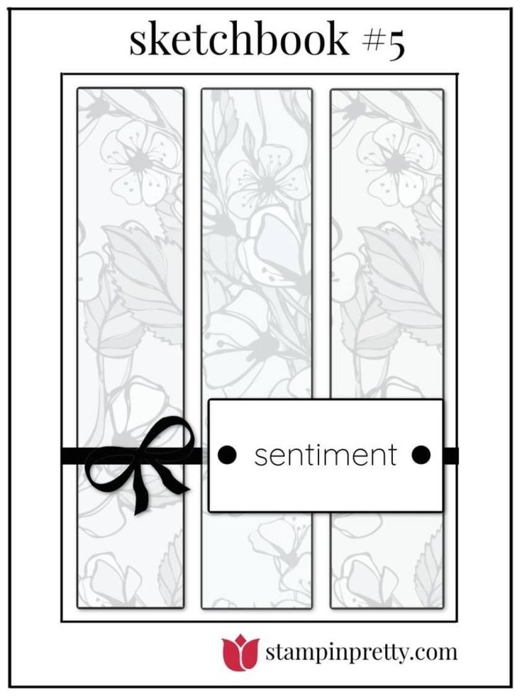 the sketchbook 5 is shown with an image of flowers and black ribbon on it