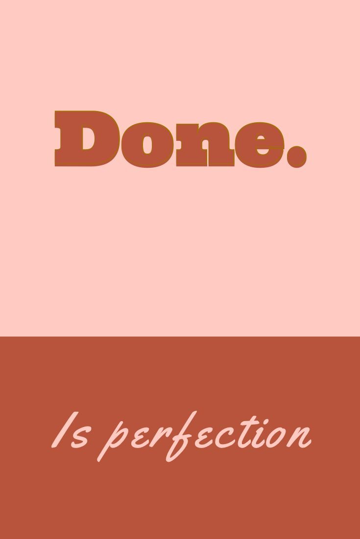 an orange and pink background with the words donee is perfection on it's left side