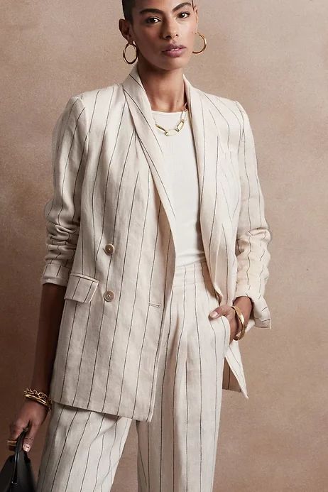 Linen Blazer Outfit Women, Linen Blazer Outfit, Linen Suits Women, Blazer Outfits For Women, White Suit, Blazer Set, Elegante Casual, Linen Suit, Summer Suits