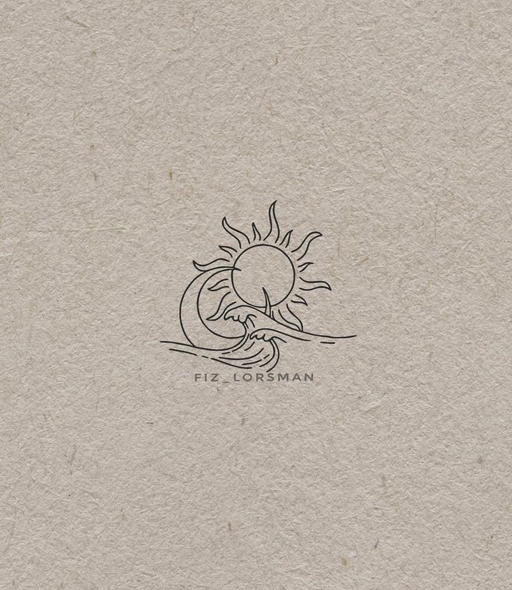 a drawing of a sun and waves on a piece of paper with the words fiz lousseman