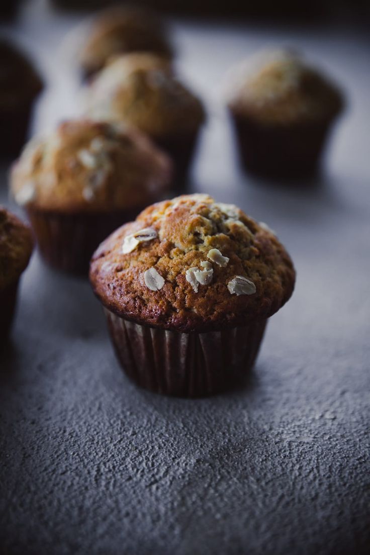 some muffins are sitting on a table