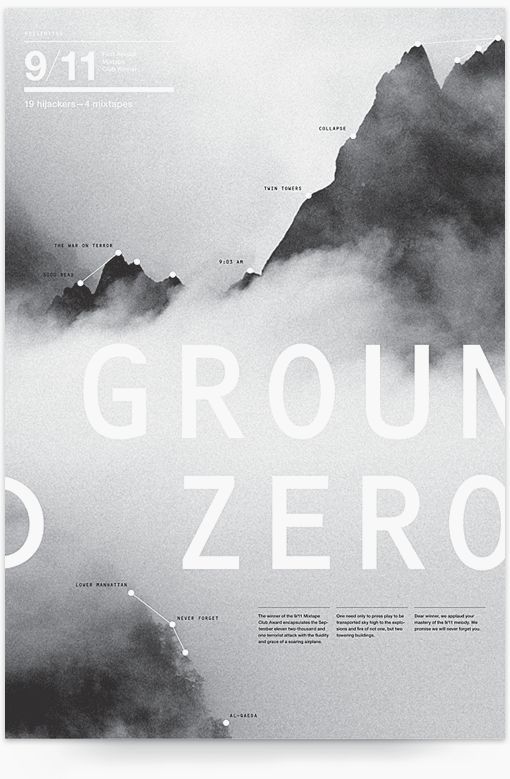 a black and white poster with the words ground zero