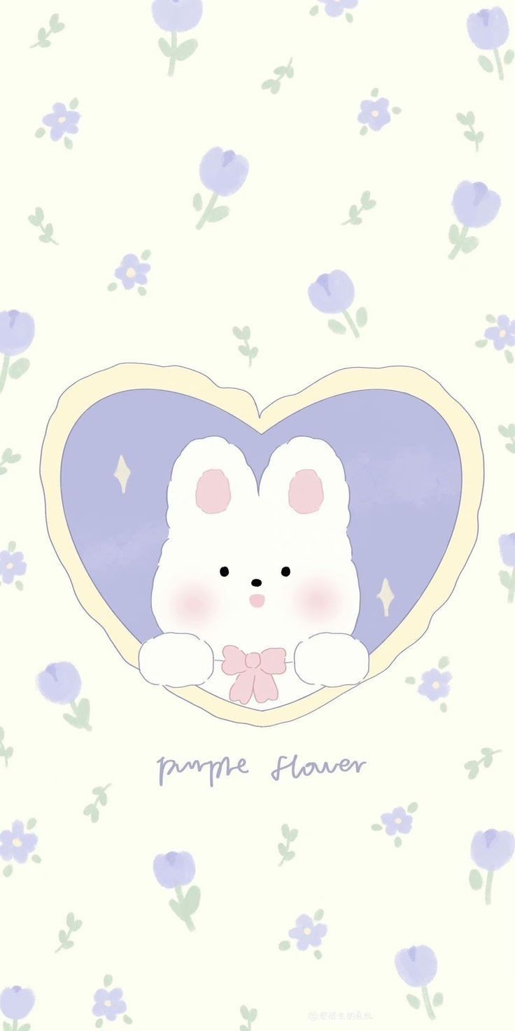 a card with an image of a bunny in a heart