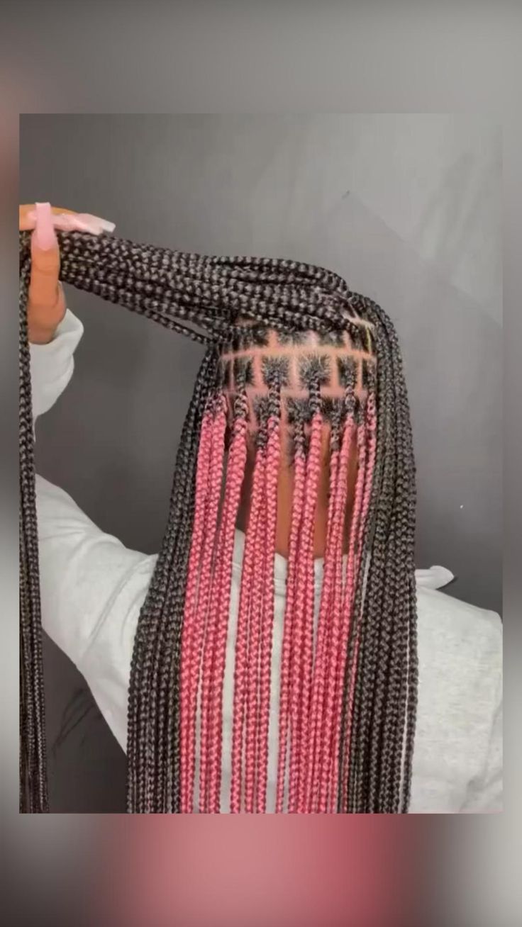 Pin by ih34rt.n1yah on Idea Pins by you in 2022 | Pink peekaboo hair, Box braids hairstyles for black women, Peekaboo hair colors Braid Combos, African Hairstyles For Kids, Pink Peekaboo Hair, Braids 2023, Arrogant Tae, Pink Box Braids, Hair With Braids, Peekaboo Hair Colors, Black Hair Salons