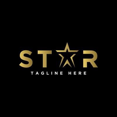 the star logo is black and gold with a white star on it's left side