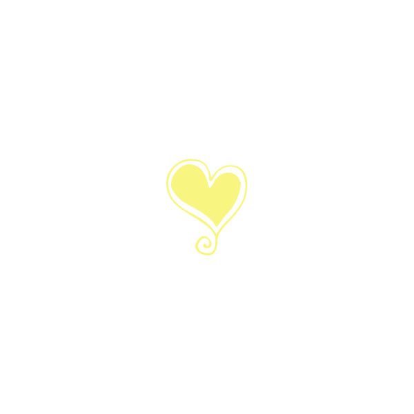 a yellow heart on a white background