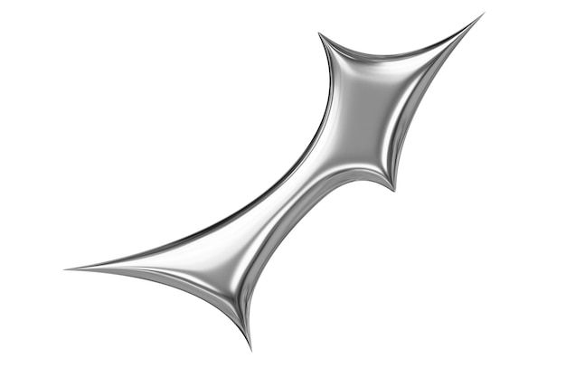 an abstract silver object on a white background