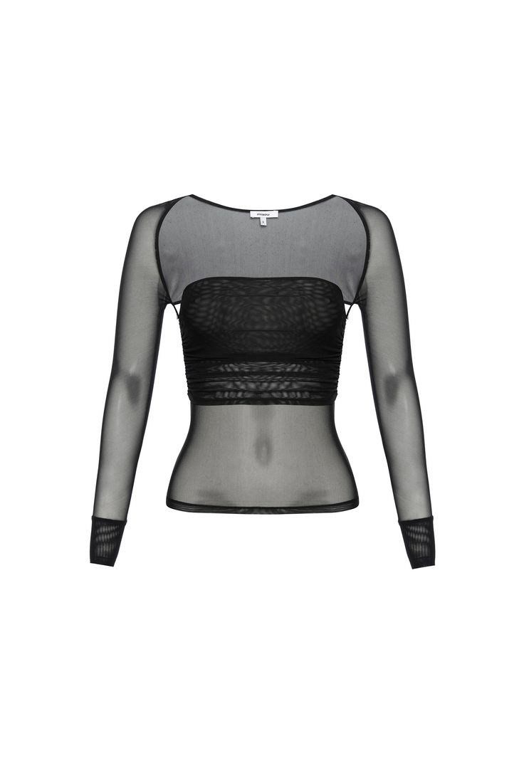 IRIS TOP BLACK Techno Outfit, Rave Babe, Girly Fits, Outfit Png, Fast Fashion Brands, Rave Fashion, Black Sheer Top, Club Tops, Layered Tops