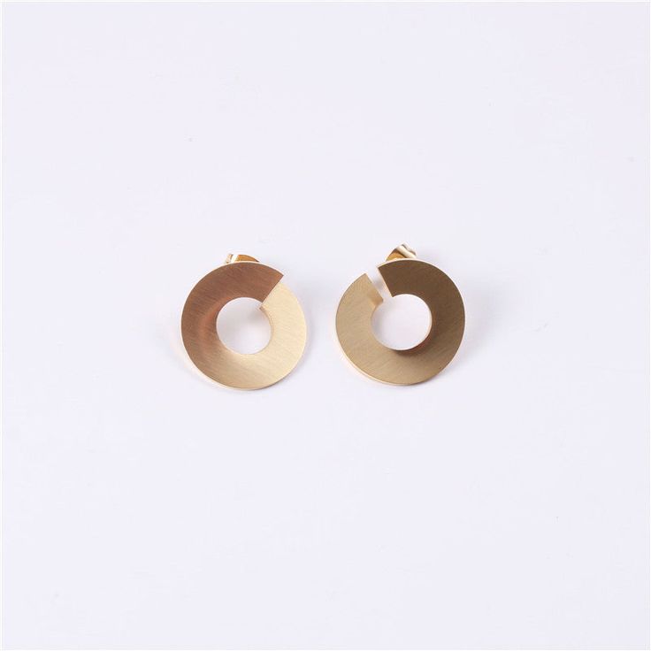 Hot Fashionista Madoline Circular Stud Earrings Modern Rose Gold Open Circle Jewelry, Classic Rose Gold Circle Jewelry, Pierced Open Circle Jewelry Gift, Minimalist Sterling Silver Earrings With Plating, Silver Brass Hoop Earrings For Formal Occasions, Silver Brass Hoop Earrings For Formal Events, Matte Gold Minimalist Jewelry For Anniversary, Modern Circular Rose Gold Jewelry, Minimalist Round Earrings With Polished Finish