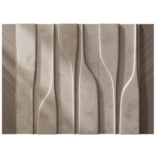 the wall is made up of several different shapes and sizes, including wavy lines on each side