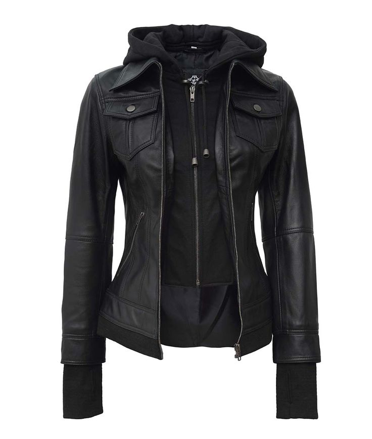 Bomber Leather Jacket With Hood For Petite Women
Upgrade your wardrobe with this stylish Women’s Petite Black Bomber Leather Jacket. Designed with a removable hood, it effortlessly transitions from sporty to sleek. Crafted from high-quality real lambskin leather, this jacket offers a snug fit tailored for petite frames, while ribbed hem and cuffs enhance its classic bomber appeal. Perfect for both casual outings and semi-formal events, this versatile jacket is a must-have for creating bold, chic Affordable Edgy Leather Jacket With Zipper Closure, Luxury Black Leather Jacket For Women, Cheap Casual Leather Jacket, Cheap Fitted Leather Jacket For Work, Luxury Black Single Breasted Leather Jacket, Cheap Trendy Biker Jacket For Work, Casual Cheap Leather Jacket, Affordable Black Leather Jacket For Winter, Cheap Faux Leather Biker Jacket For Fall