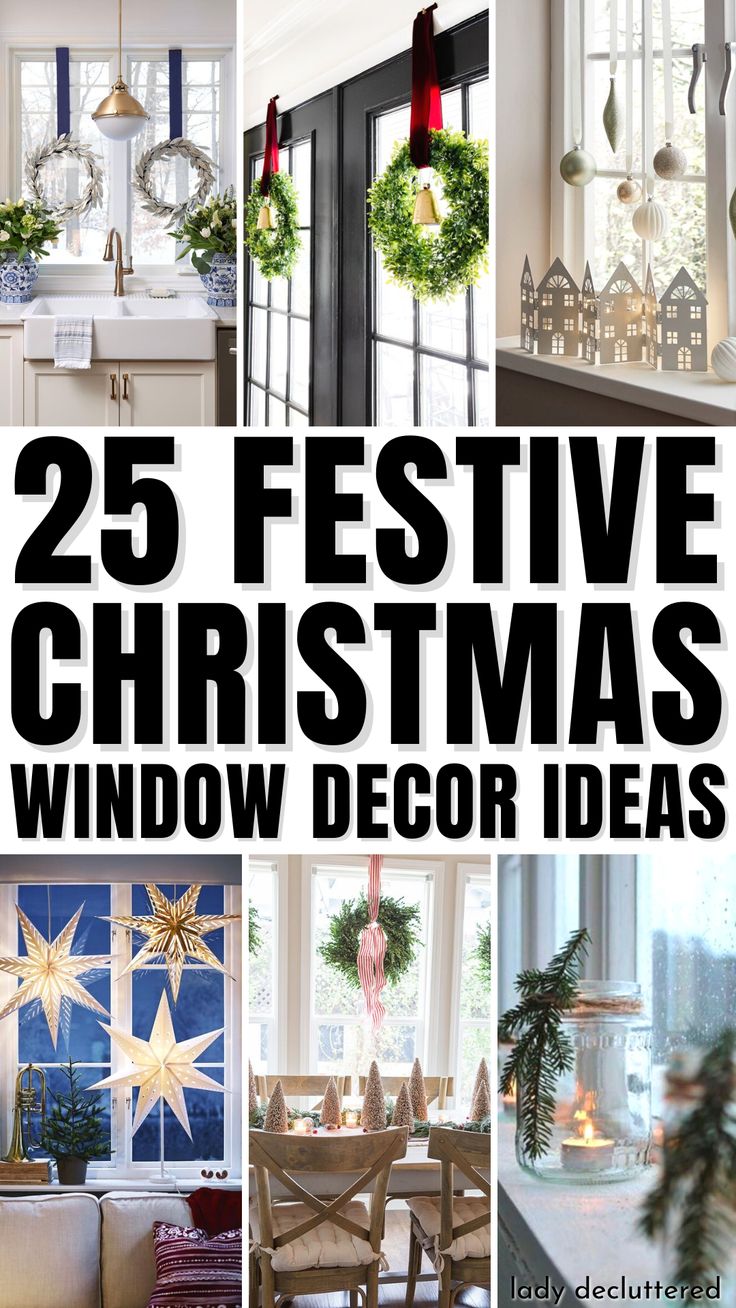 25 Festive Christmas Window Decor Ideas Kitchen Window Decor Christmas, Christmas Decor Curtains, Wreaths On Kitchen Windows, Christmas Decor In Windows, Decorating Old Windows For Christmas, Window Xmas Decorations Decorating Ideas, Holiday Window Wreaths, Ornaments On Window, Wreath In Kitchen Window