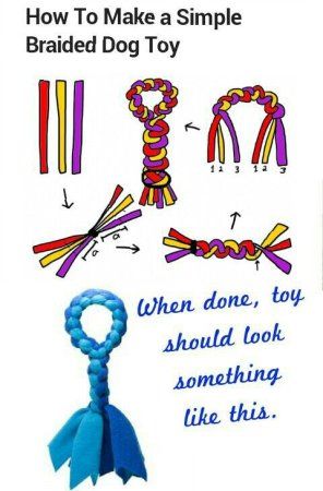 instructions to make a simple braided dog toy