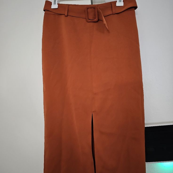 Beautiful Skirt For The Fall Brand New With Tags Elegant Orange Skirt For Work, Orange Lined Skirt For Work, Orange Workwear Skirt With Lining, Orange Lined Skirt For Workwear, Orange Skirt For Work, Chic Orange Pencil Skirt, Long Black Maxi Skirt, Mint Green Skirts, White Jean Skirt