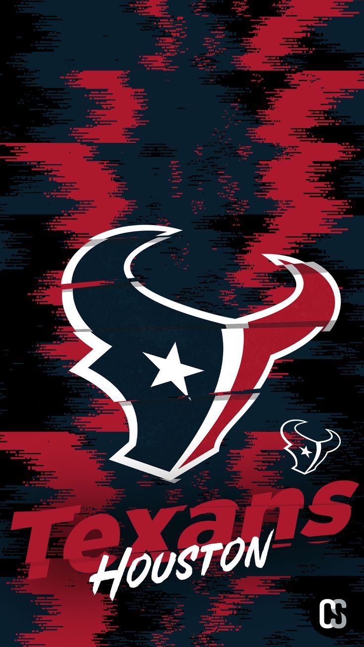 the houston texans logo on a black and red background