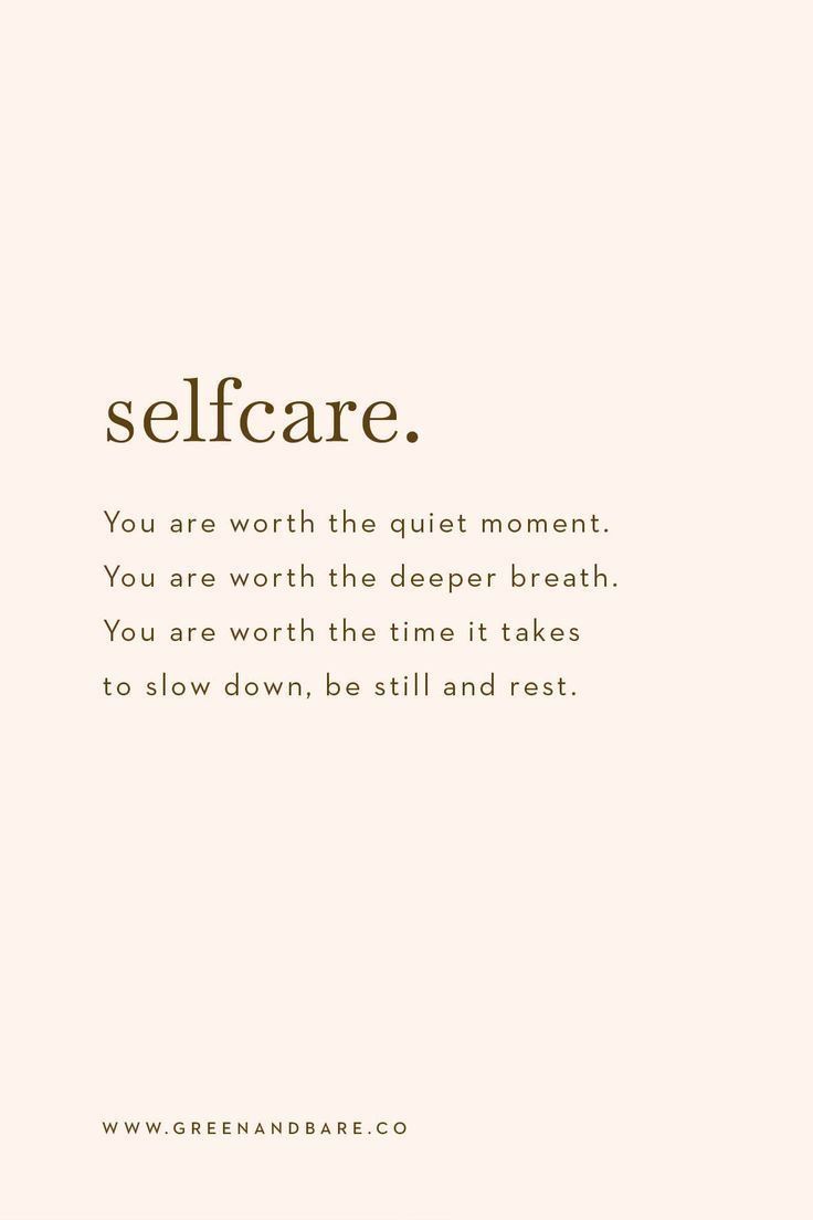 the words self care are written in gold on a pink background with an orange and white border