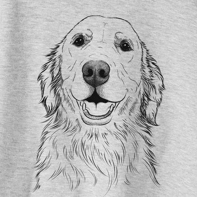 a black and white photo of a dog's face on a t - shirt