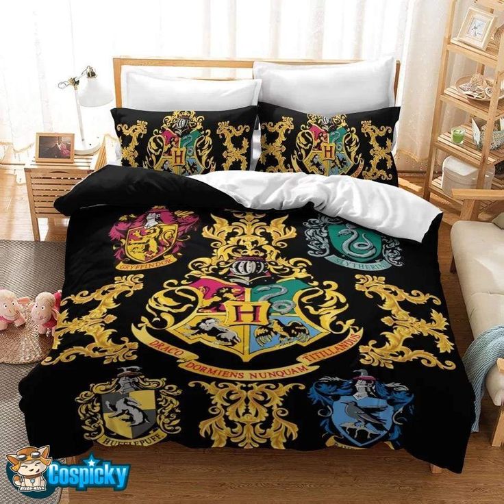 Harry Potter Hogwarts Four Houses #14 Duvet Cover Quilt Cover Pillowcase Bedding Set Bed Linen Home Decor - Cospicky Harry Potter Bedding, Cumpleaños Harry Potter, Best Bedding Sets, Floral Bedding Sets, Full Bedding Sets, Kids Bedding Sets, Set Bed, Twin Bed Sets, Floral Bedding