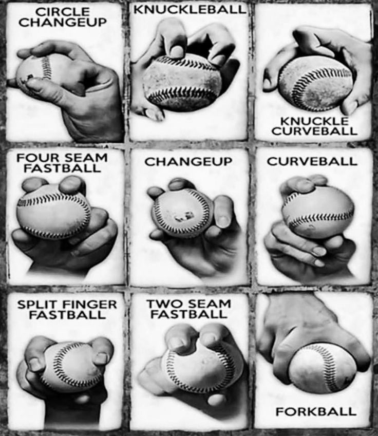 an old poster shows different types of baseballs and how they are used to play